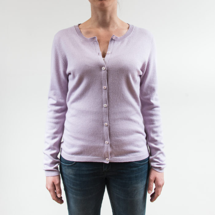 Infinite Horizon - Cardigan Cachemire et Soie Violet - Face