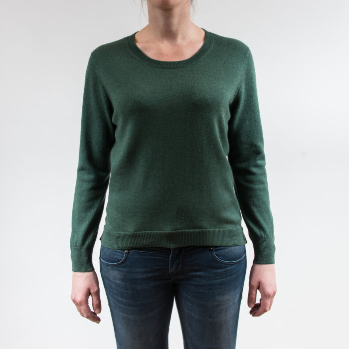 Infinite Horizon - Pull Cachemire et Soie - Femme Long Do Vert - Face