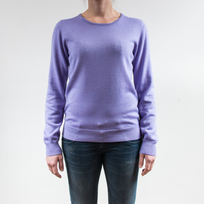 Infinite Horizon - Pull Cachemire et Soie - Femme Col Rond Violet - Face