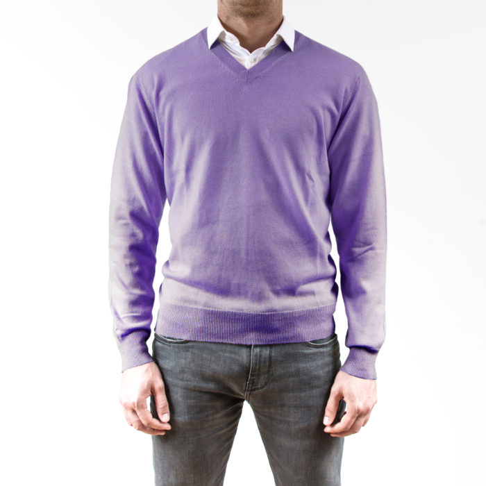 Pull Col Rond Violet Delahaye Homme - 2587618-violet